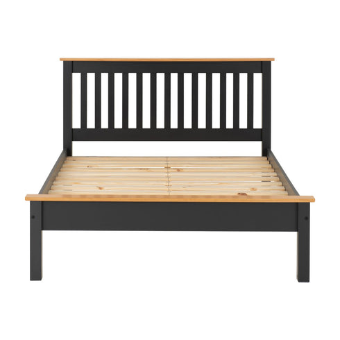 Monaco 4FT6 Bed Low Foot End - Grey/Oak Effect